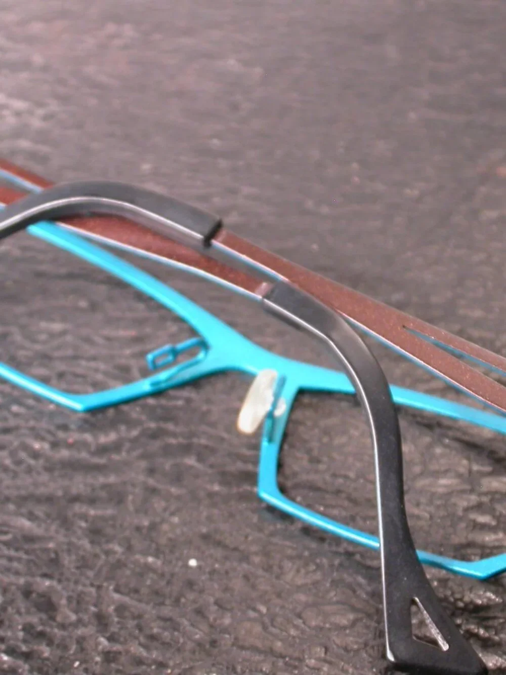 Theo Oracle Brown and Blue Modern Art Eyeglasses Spectacles  Made in Belgium